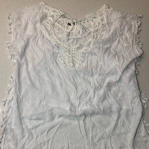 SHEIN White Fringe Tie Swimsuit Cover